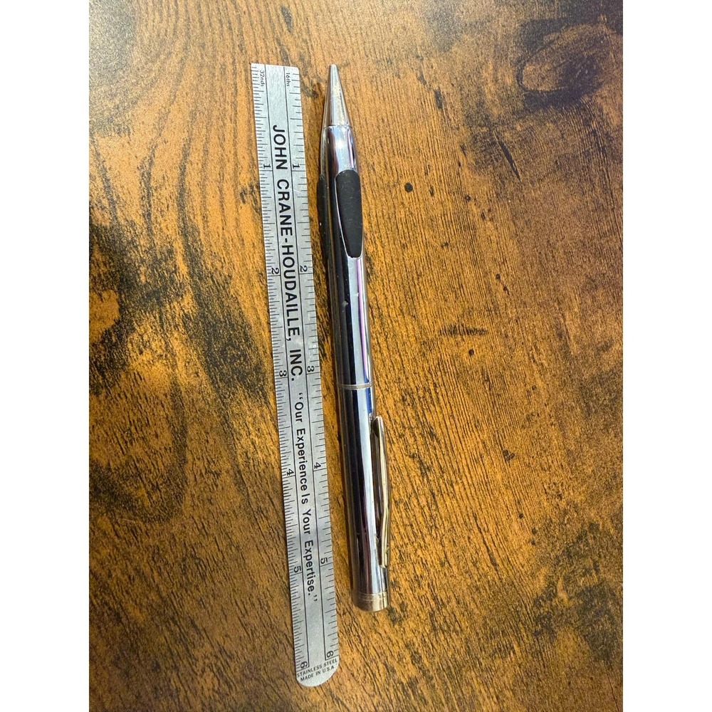 Vintage Parker Jotter Ballpoint Pen Chrome Silver Click Arrow Clip Black Grip